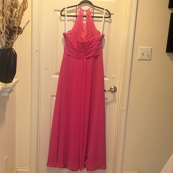 Azazie Ginger Chiffon Fuscia Gown Wedding Mother Of The Bride Prom Wedding - Picture 6 of 16